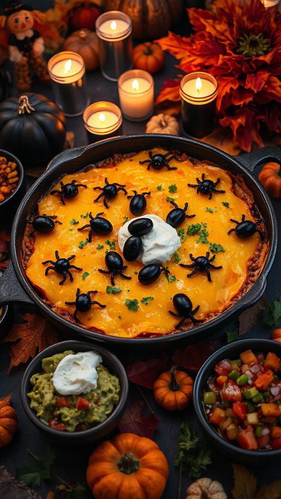 creepy halloween taco casserole