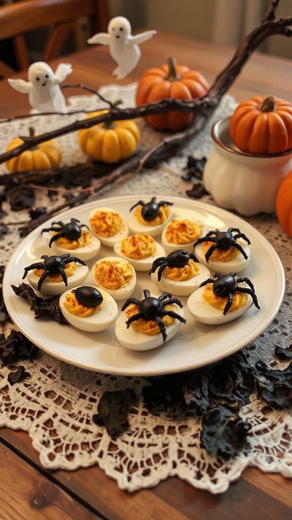 creepy halloween themed deviled eggs