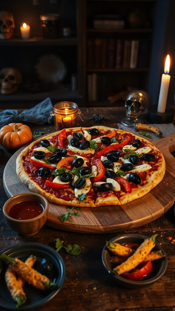 creepy halloween themed pizza delight