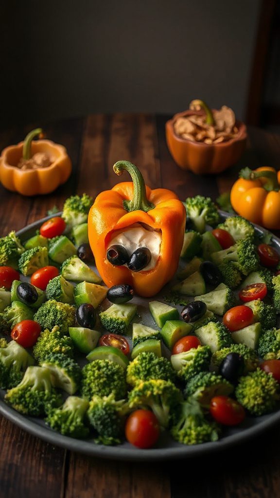 creepy halloween veggie platter