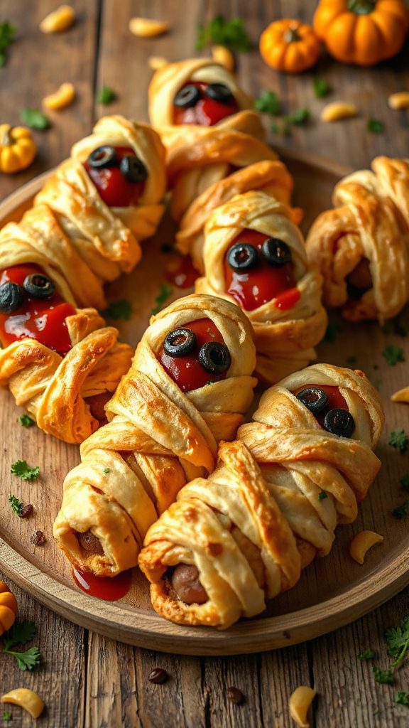 creepy mummy hot dogs