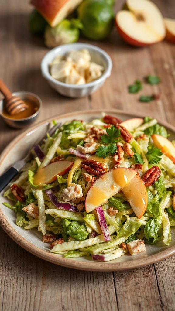 crisp apple brussels sprout slaw