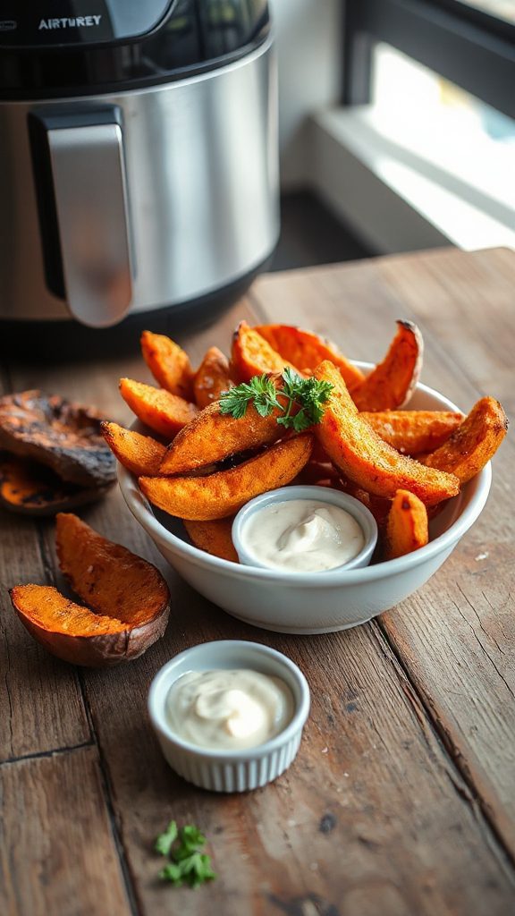 crispy air fryer sweet potatoes