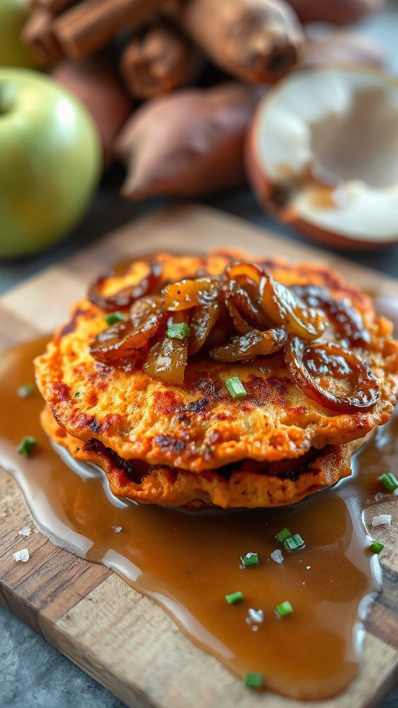 crispy apple sweet potato latkes