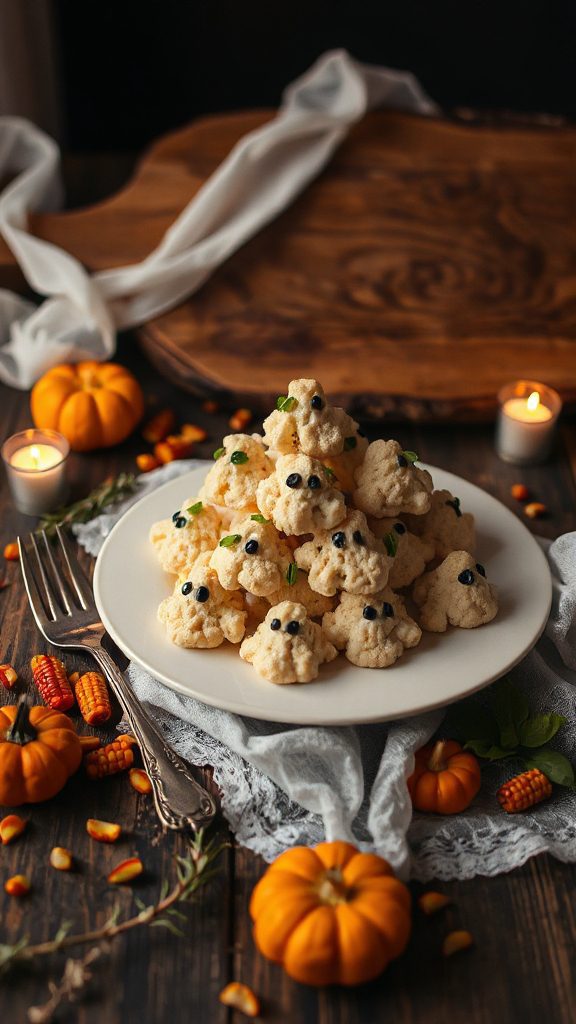 crispy halloween cauliflower snacks