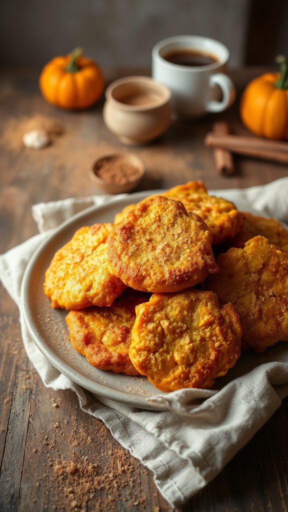 crispy pumpkin cinnamon fritters