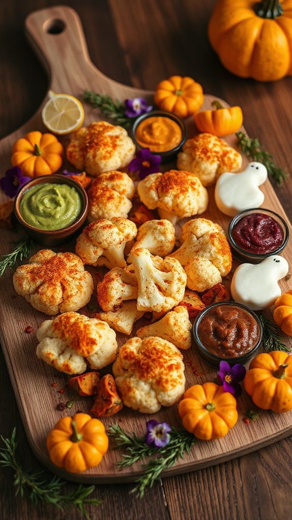 crispy roasted cauliflower bites