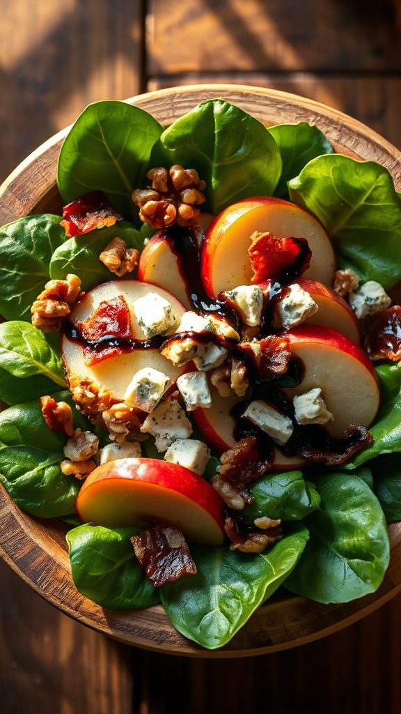crispy spinach apple salad