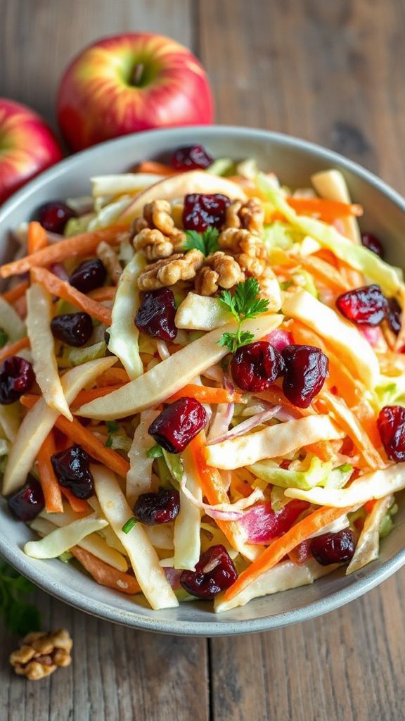 crunchy apple cranberry slaw