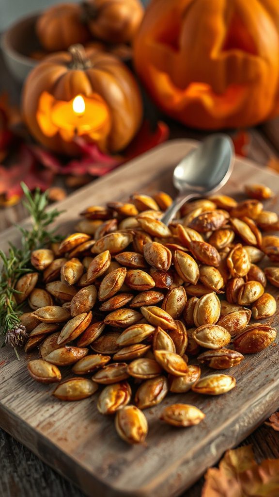 crunchy cinnamon pumpkin snacks