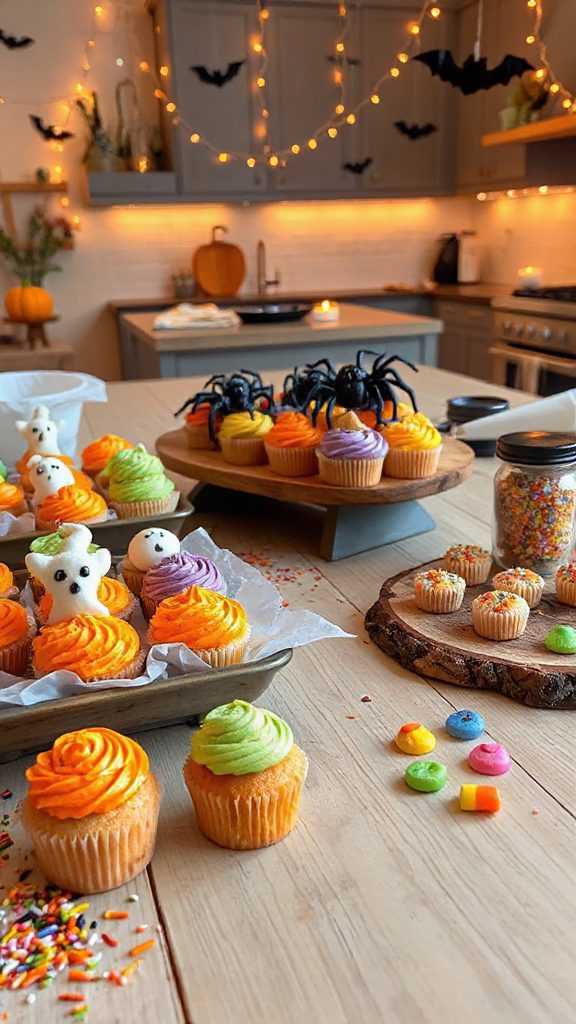 cupcake decorating halloween station