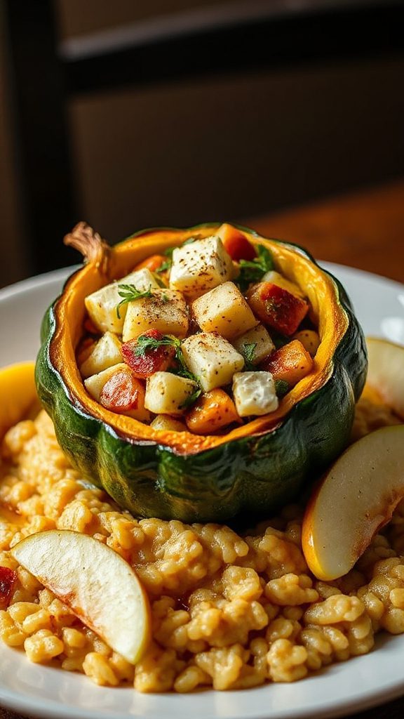 curried apple goat cheese risotto