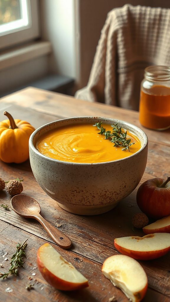curried apple thyme soup