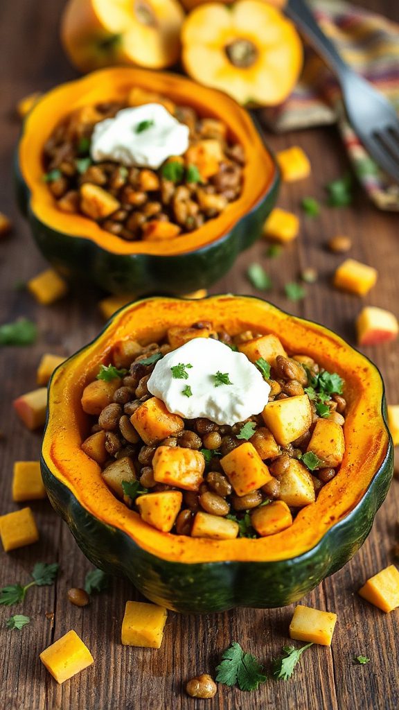 curried lentil stuffed squash