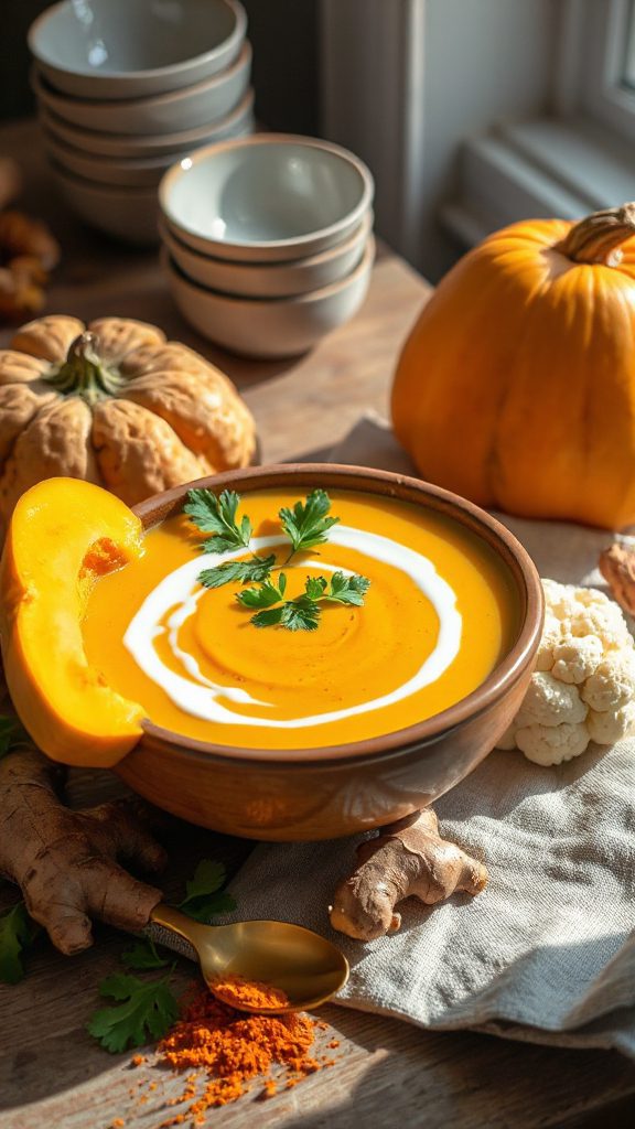 curried pumpkin cauliflower soup