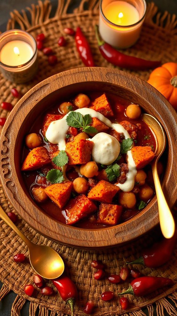 curried pumpkin chickpea dish