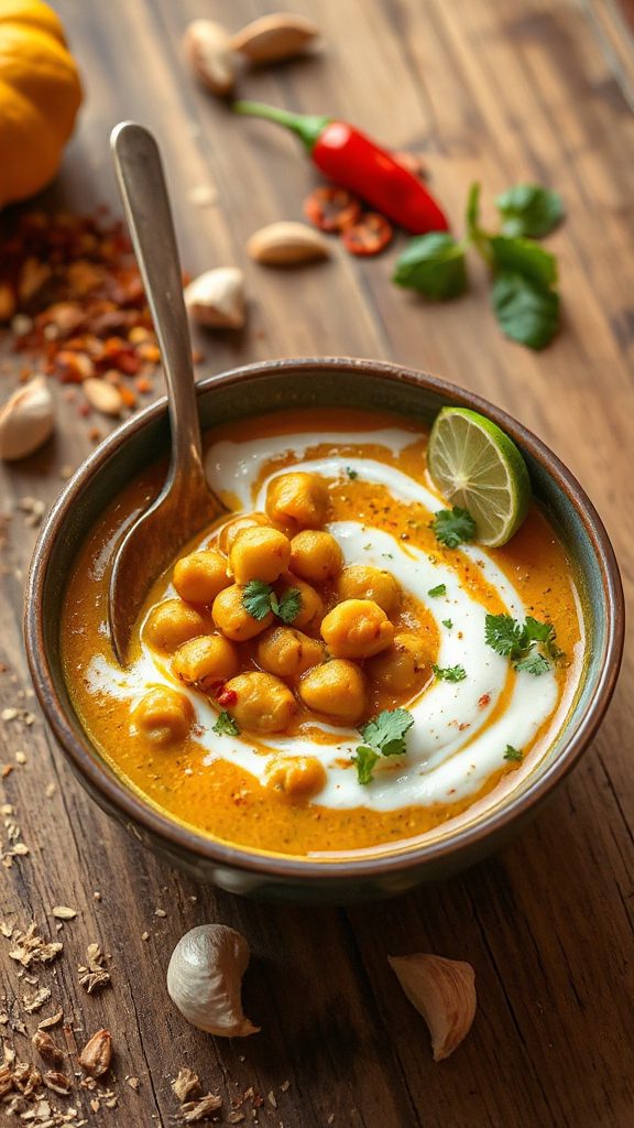 curried pumpkin chickpea soup