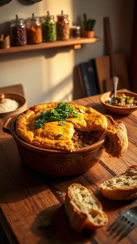 curried pumpkin lentil pie
