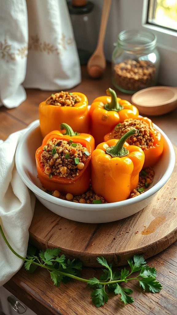 curried pumpkin quinoa peppers