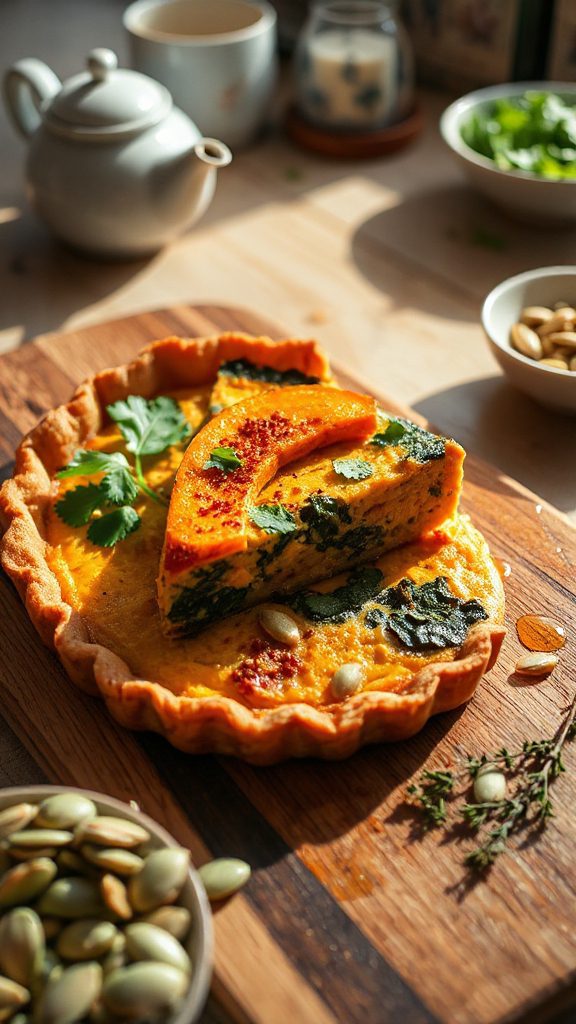 curried pumpkin tofu quiche