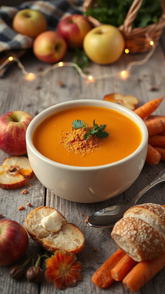 curry infused apple carrot soup