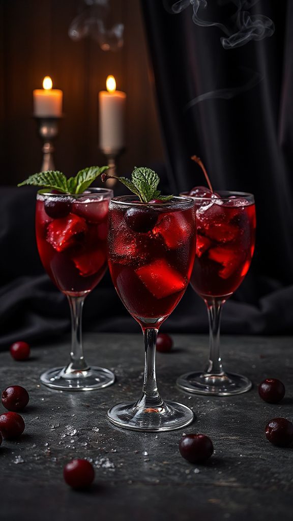 dark cherry halloween cocktail