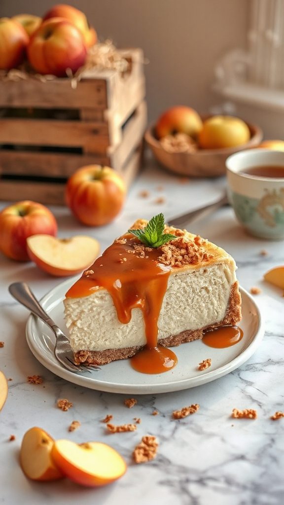 decadent caramel apple cheesecake