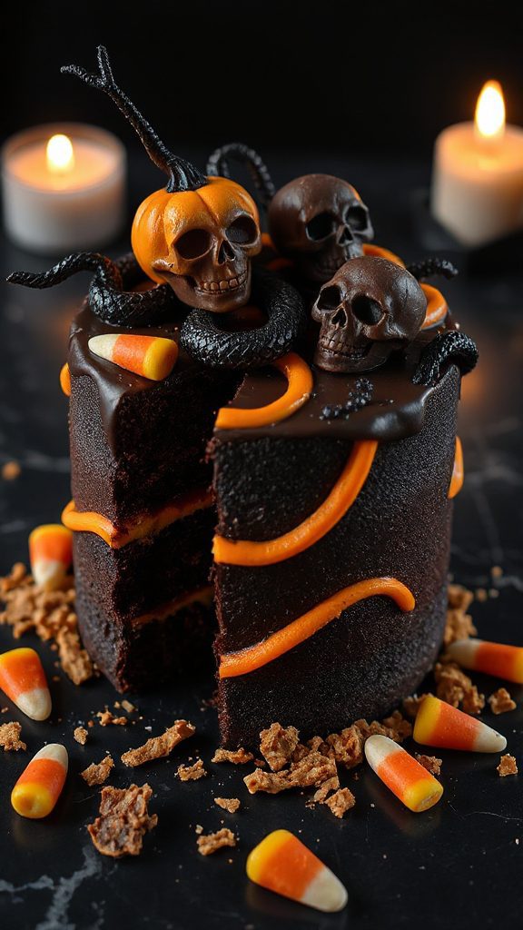 decadent halloween chocolate cake