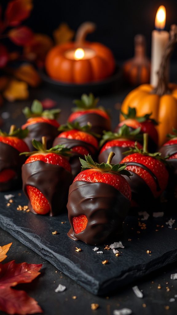 decadent halloween chocolate strawberries