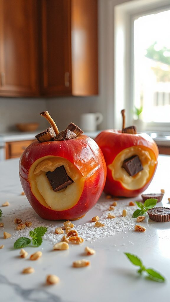decadent peanut butter apples
