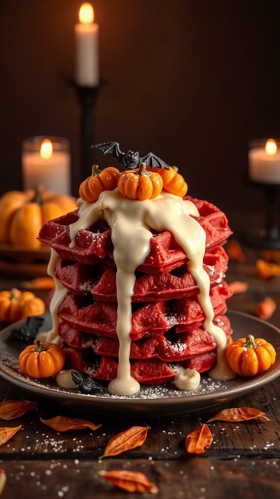 decadent red velvet waffles