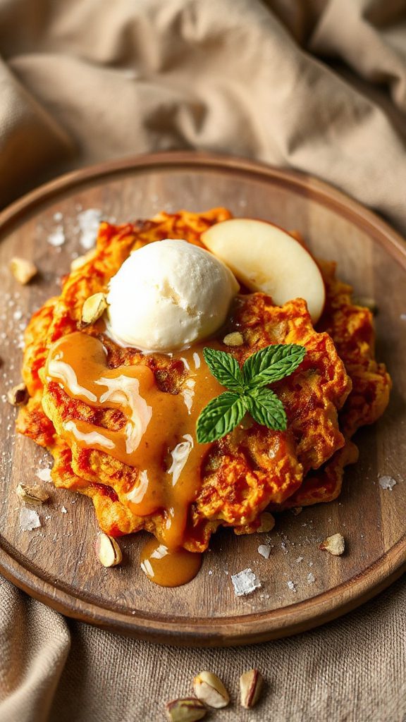 deconstructed dessert with ice cream