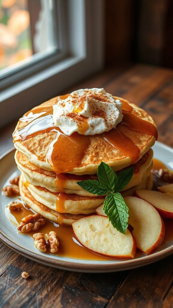delicious apple caramel pancakes