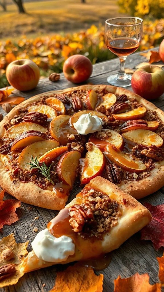 delicious apple streusel pizza
