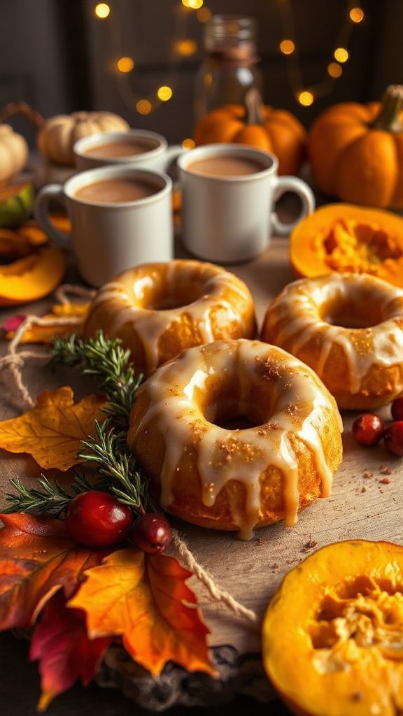 delicious autumn pumpkin donuts