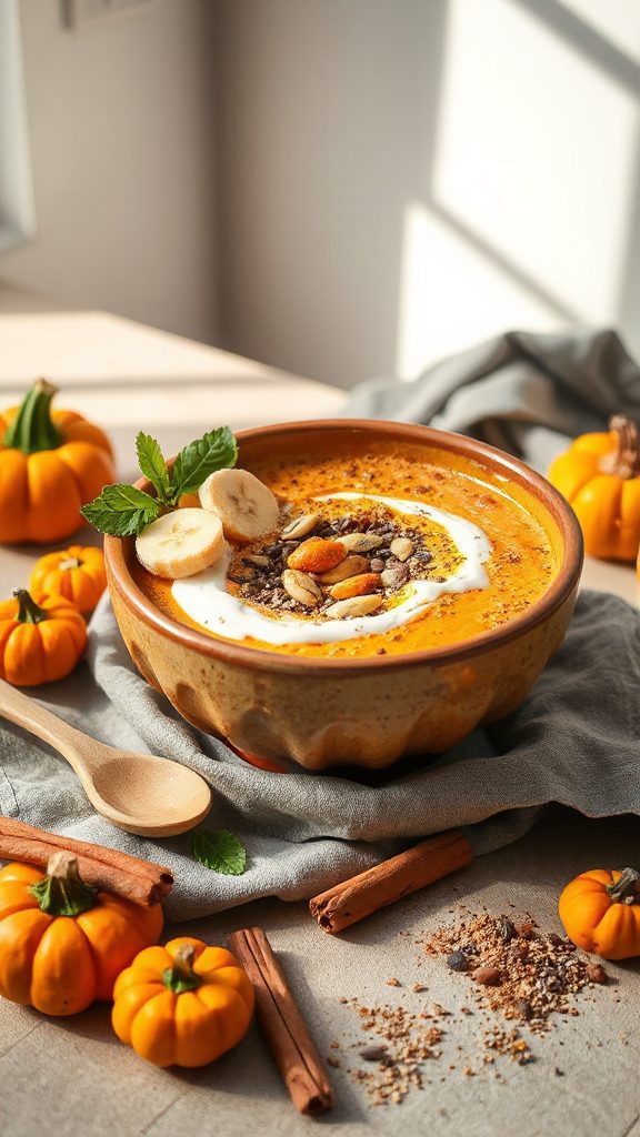 delicious pumpkin smoothie bowl