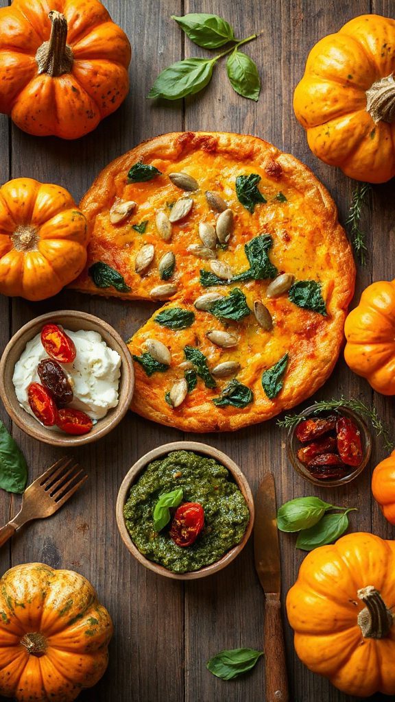 delicious pumpkin spinach frittata