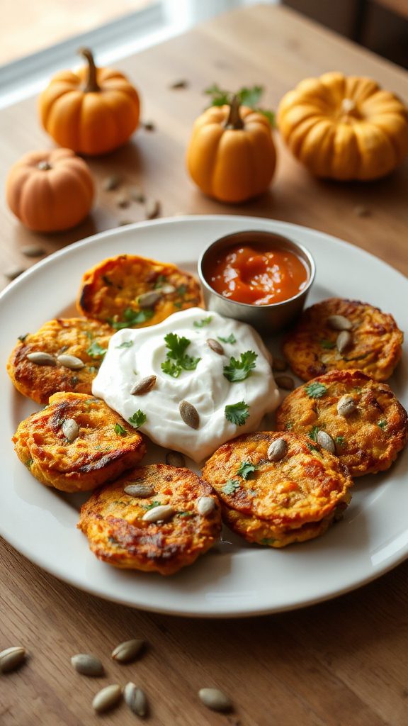 delicious pumpkin zucchini fritters