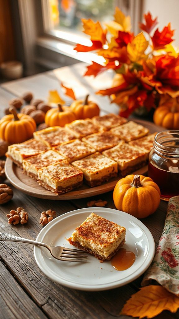 delightful pumpkin cheesecake bars