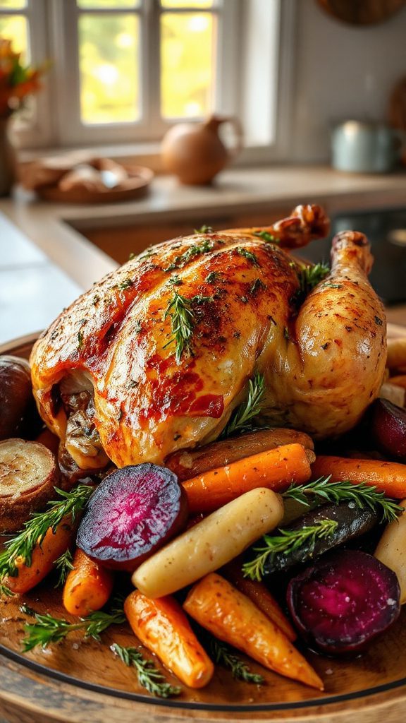 dijon herb chicken with beetroot