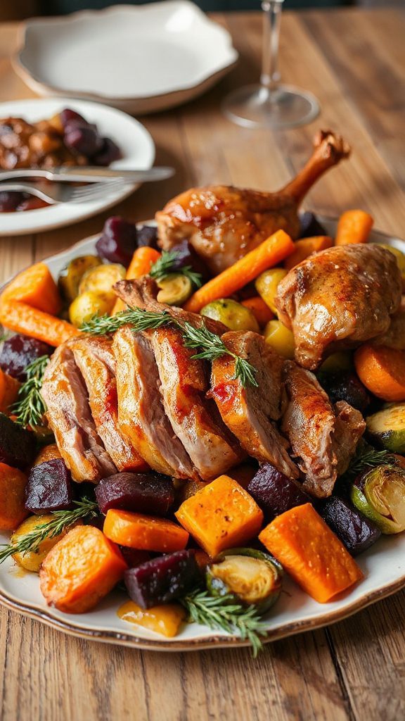 duck confit with vegetables