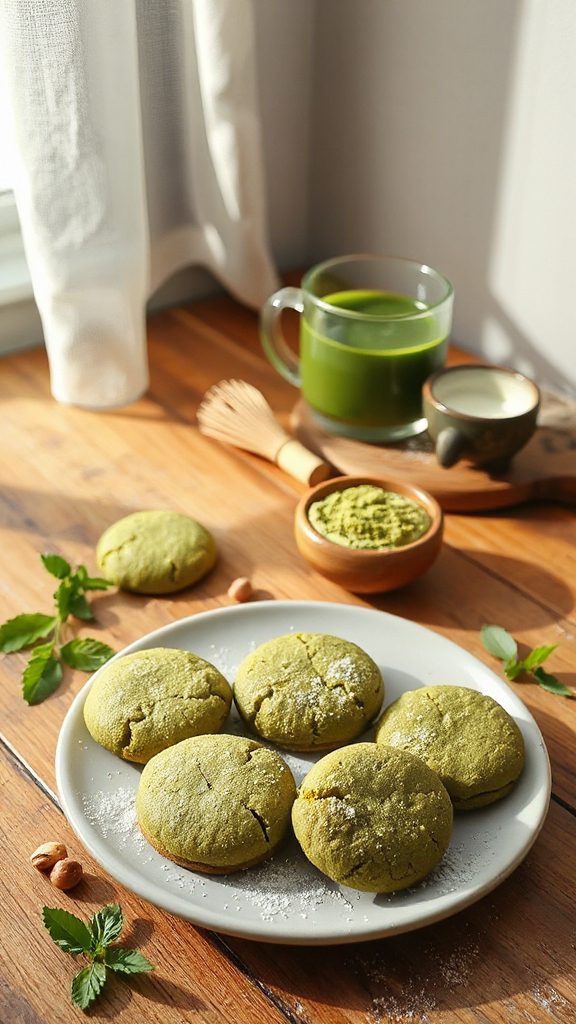 egg free matcha green cookies