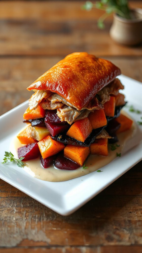 elegant duck vegetable terrine