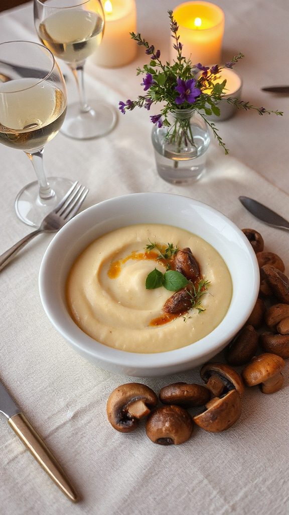 elegant polenta soup garnish