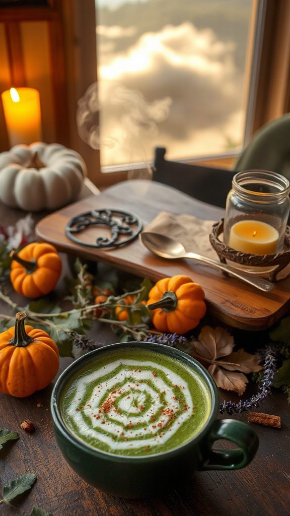 enchanting halloween matcha latte