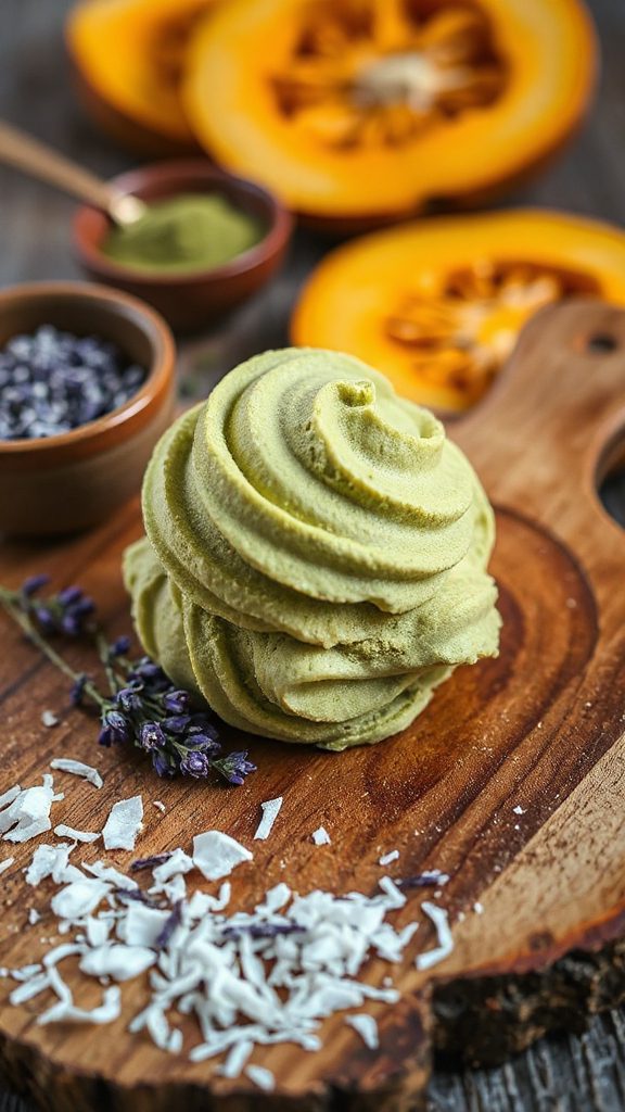 exquisite coconut lavender ice cream