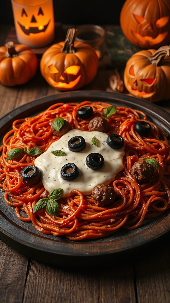 eyeball pasta halloween dish