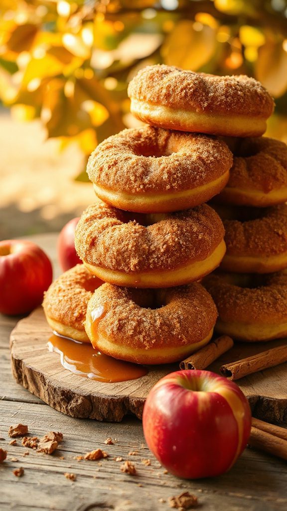 fall inspired cinnamon sugar donuts