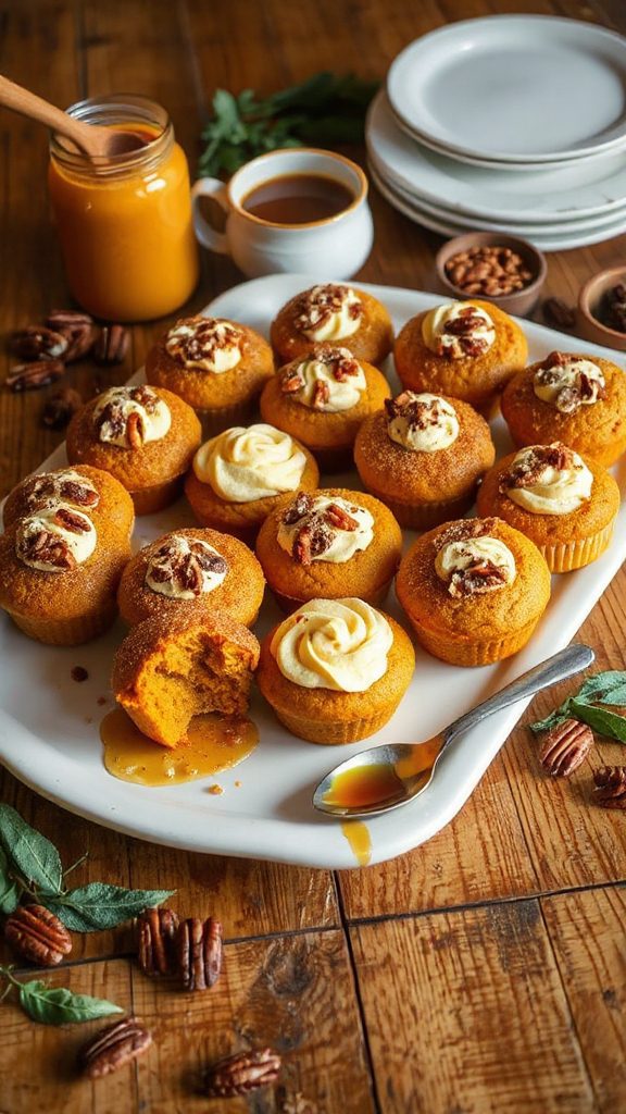 fall inspired pumpkin pecan muffins