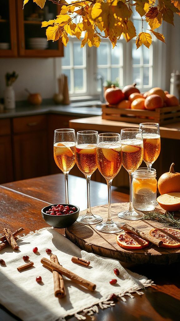 festive apple cider mimosa